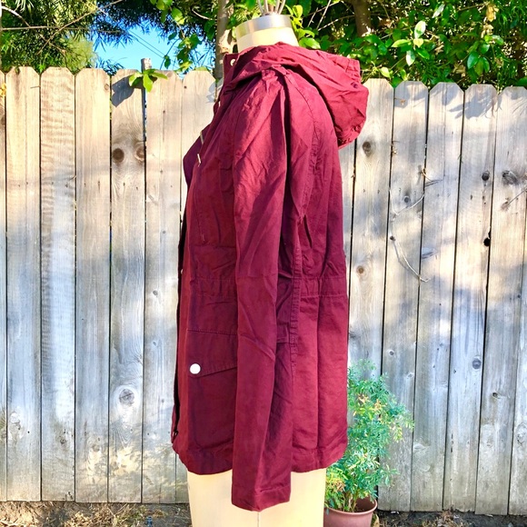 Burgundy Utility Hooded Jacket - Picture 6 of 6
